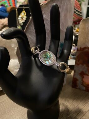 Vintage 70’s Avon Abalone Shell Bangle Bracelet